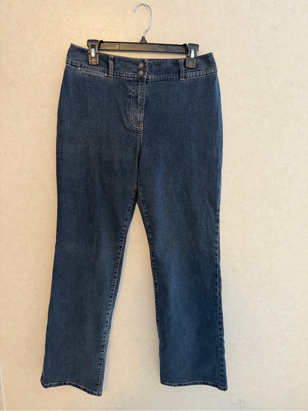 Ann Taylor High Rise Bootcut Dark Denim Jeans Double Button size 8 cotton